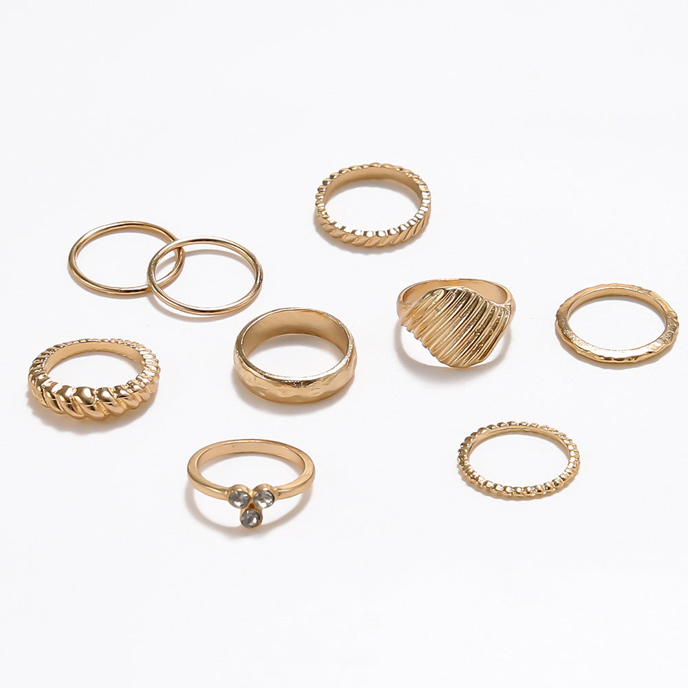 Personality Scallop Gold-plated Micro Diamond Ring Ring Women